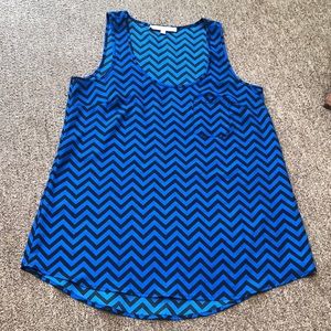 Daniel Rainn Blue and Black Monochromatic Tank Top